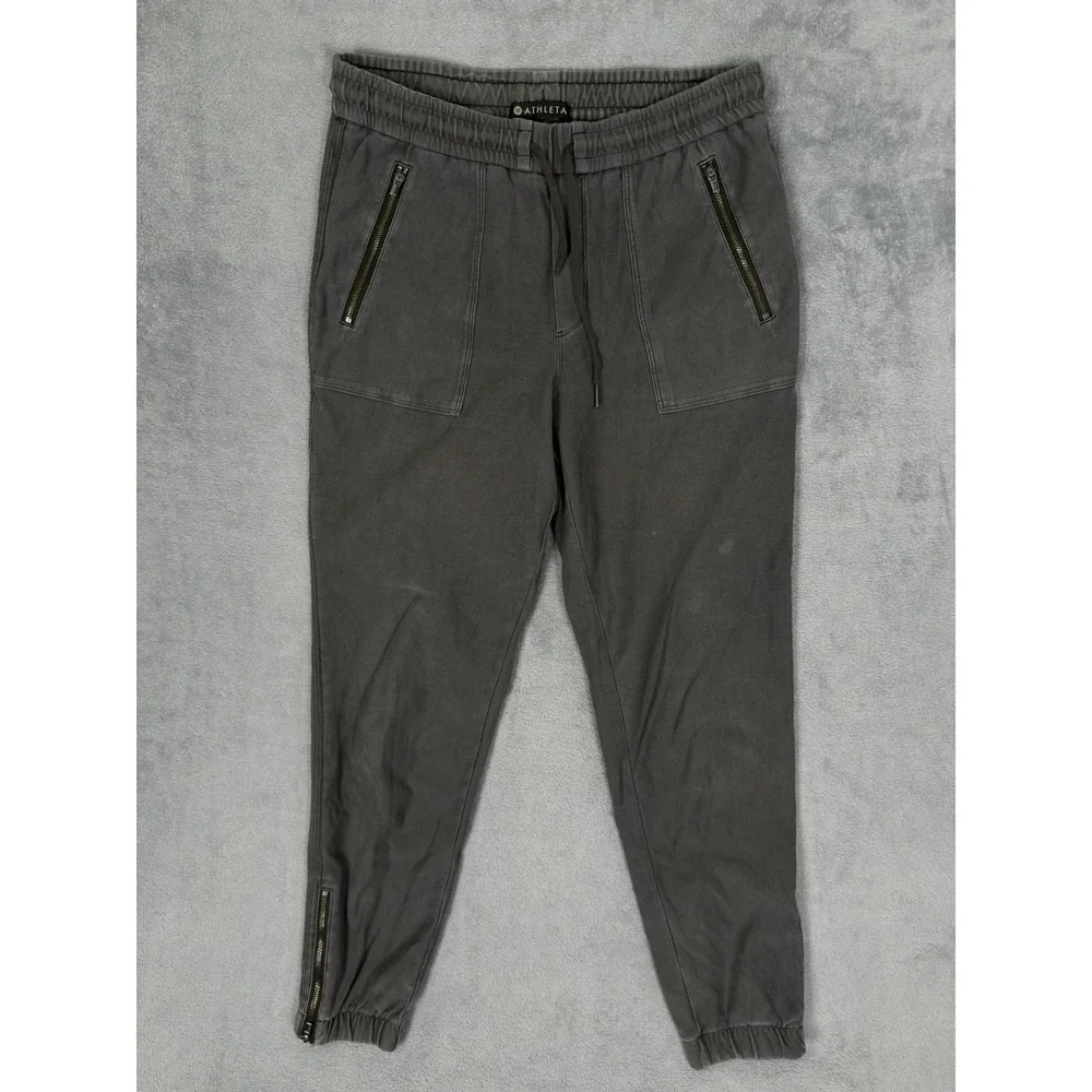 Athleta Pants Womens 6 Gray Farallon Jogger Sweats Pullon Drawstring Straight